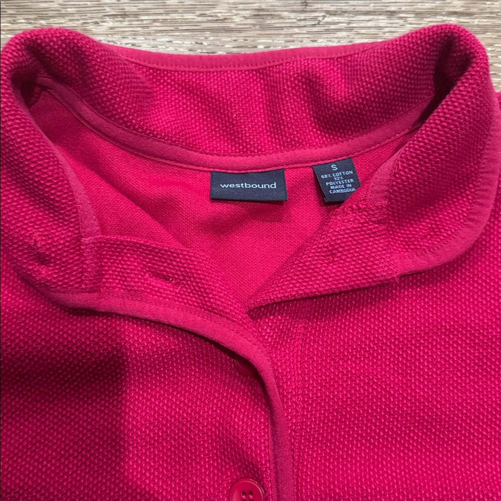 Westbound Pink Textured Knit Pullover Mock Neck Sweatshirt Size S - Picture 3 of 5